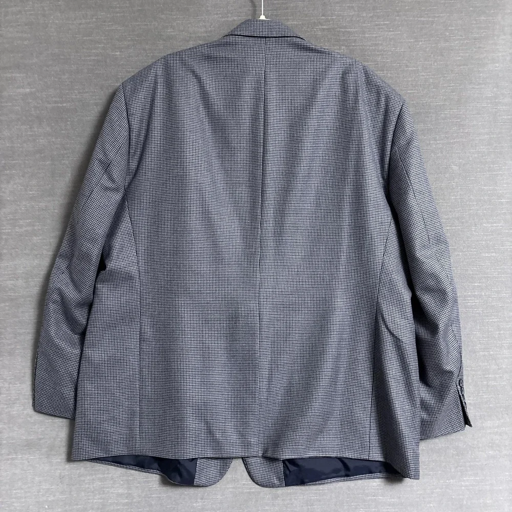 Stafford Sport Coat 52R Classic Fit Blue Gray Check Blazer Jacket Business